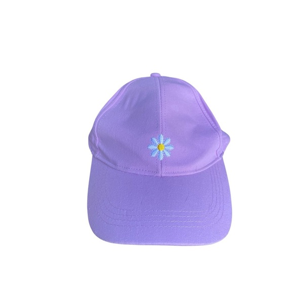 Purple Baseball Cap with Daisy Embroidery I OSFM - Picture 2 of 7